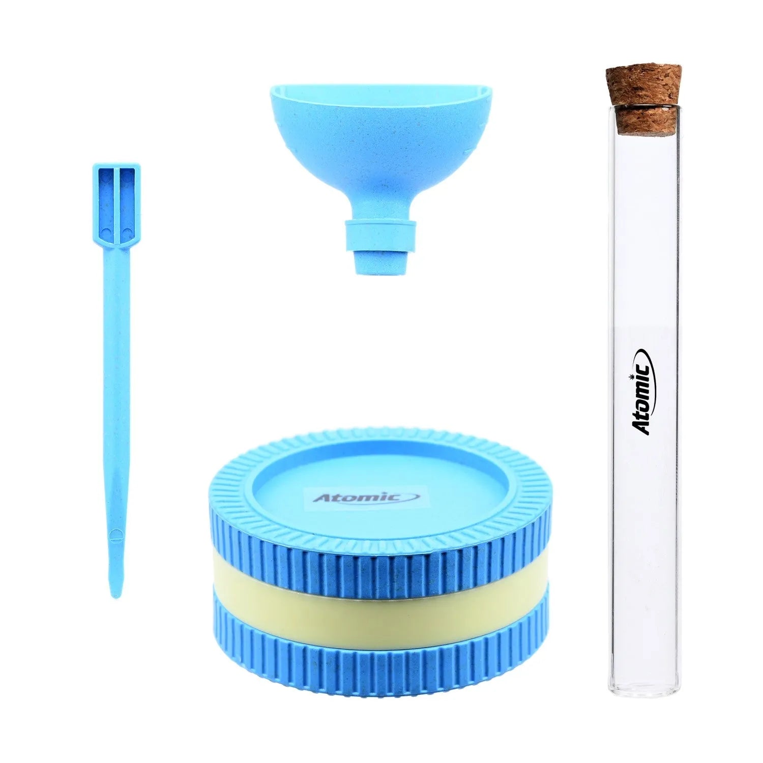 Grinder set with funnel, sticks, and glass tube, 2-piece, color selection