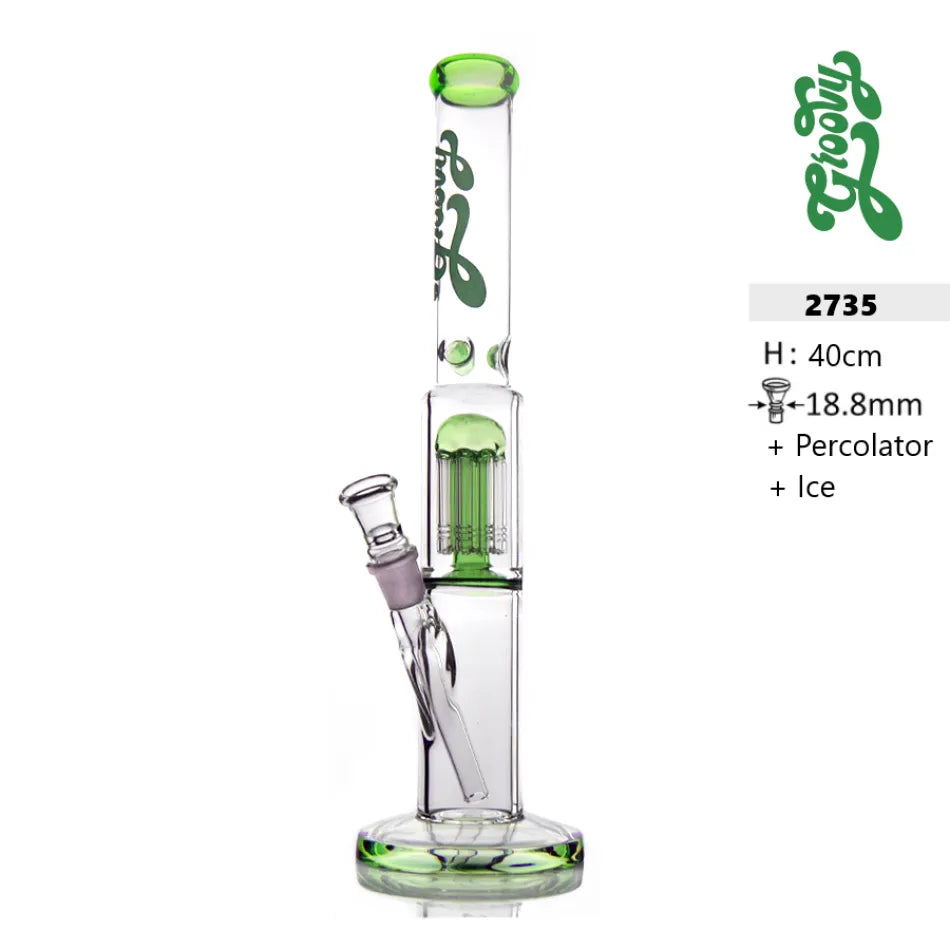 Bong din sticlă cu percolator cu 8 brațe – 40 cm