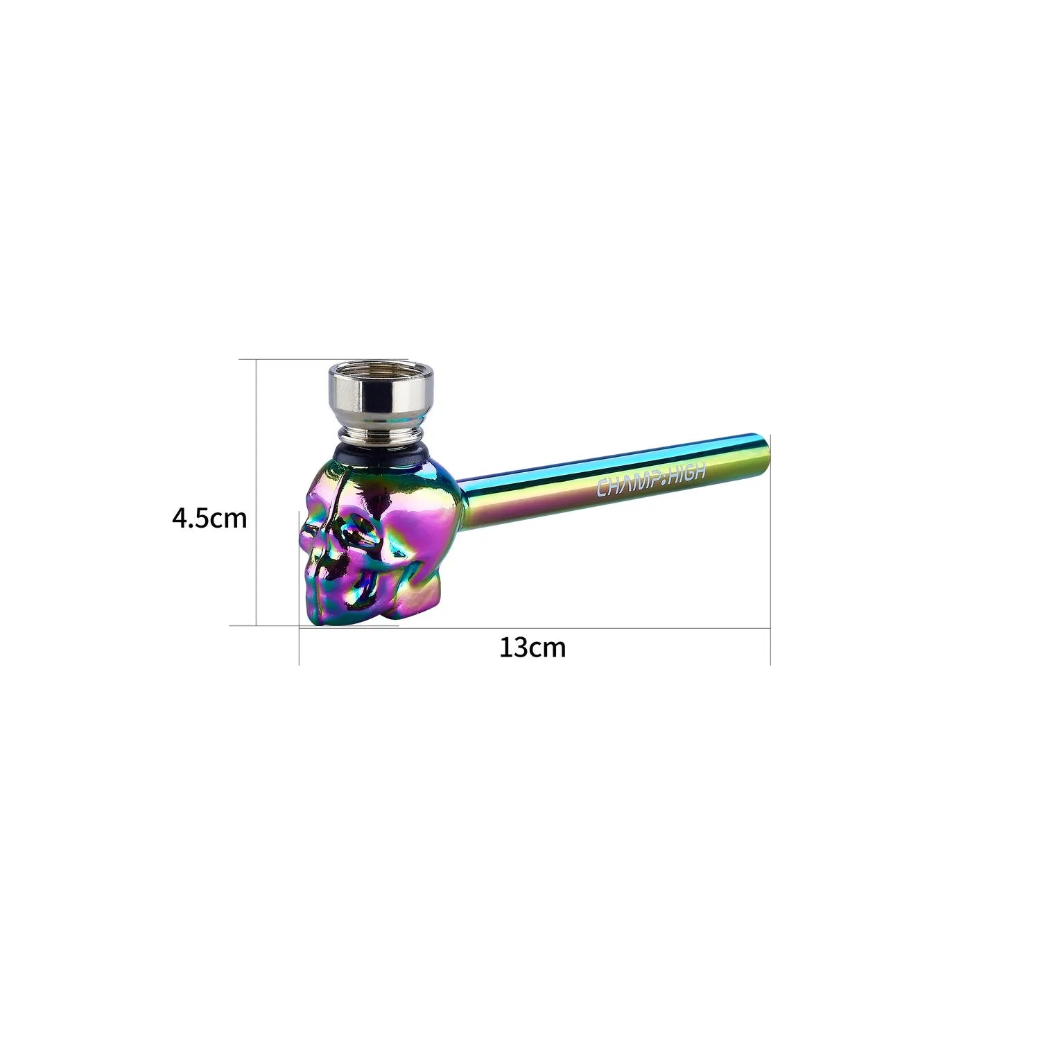 Metal Pipe Metallic Skull 13cm