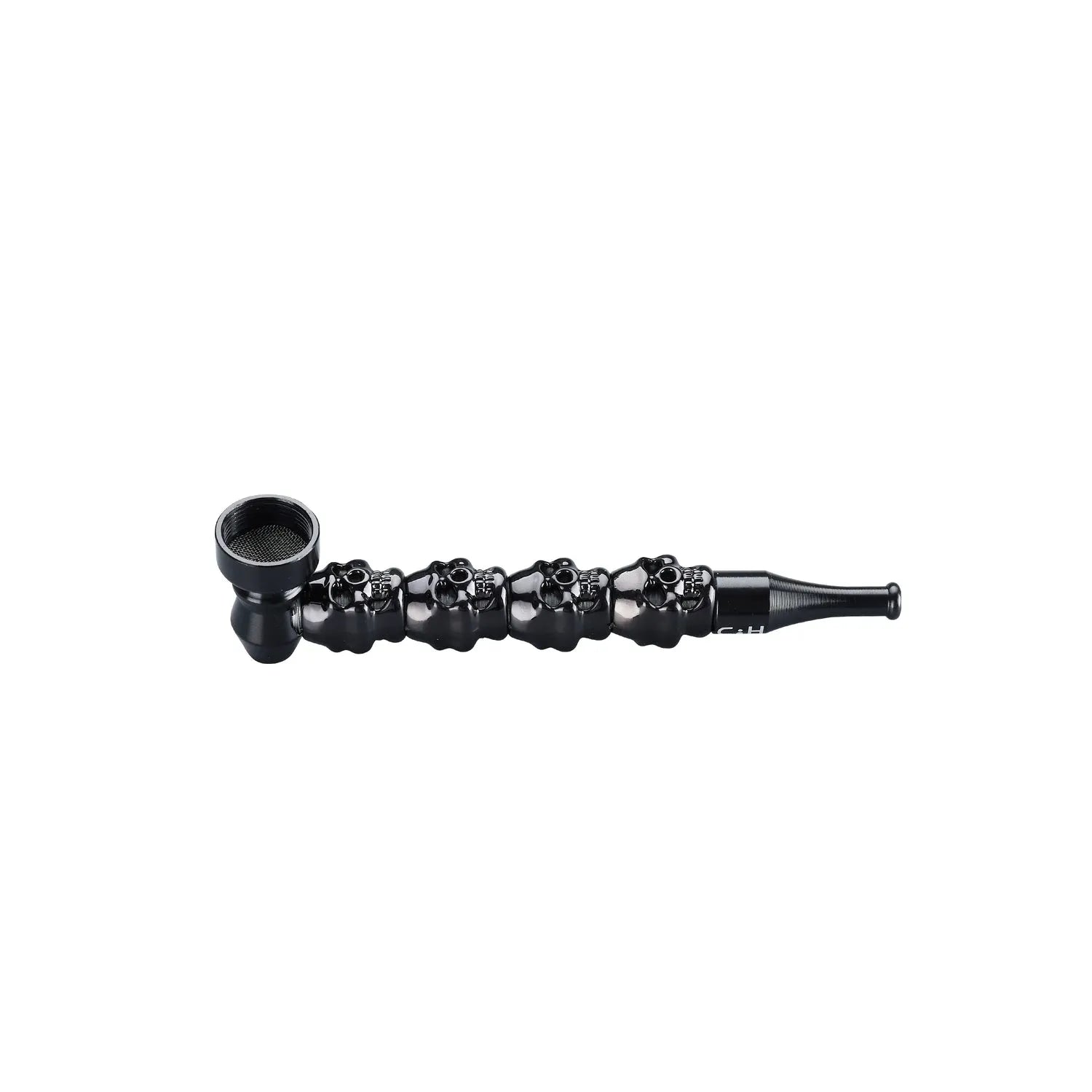 Metal Pipe Metallic Skull 13cm