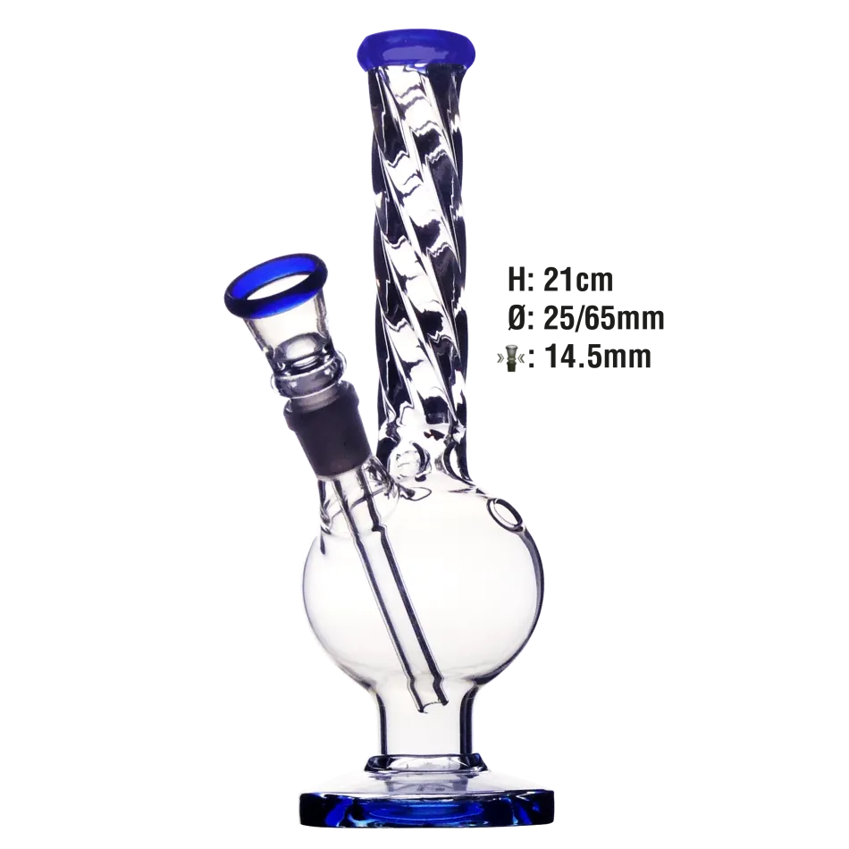 Twister Glass Bong Belly 21cm