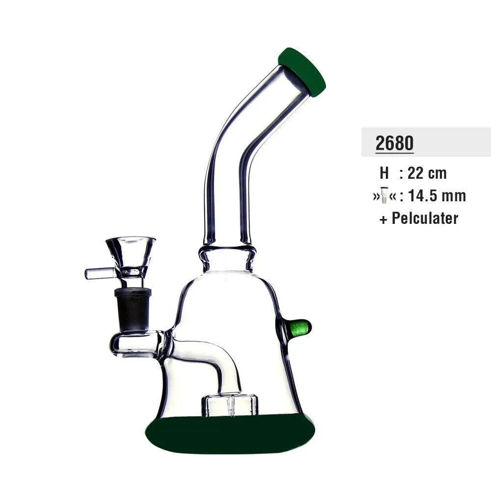 Bong de vidro curvado 22cm