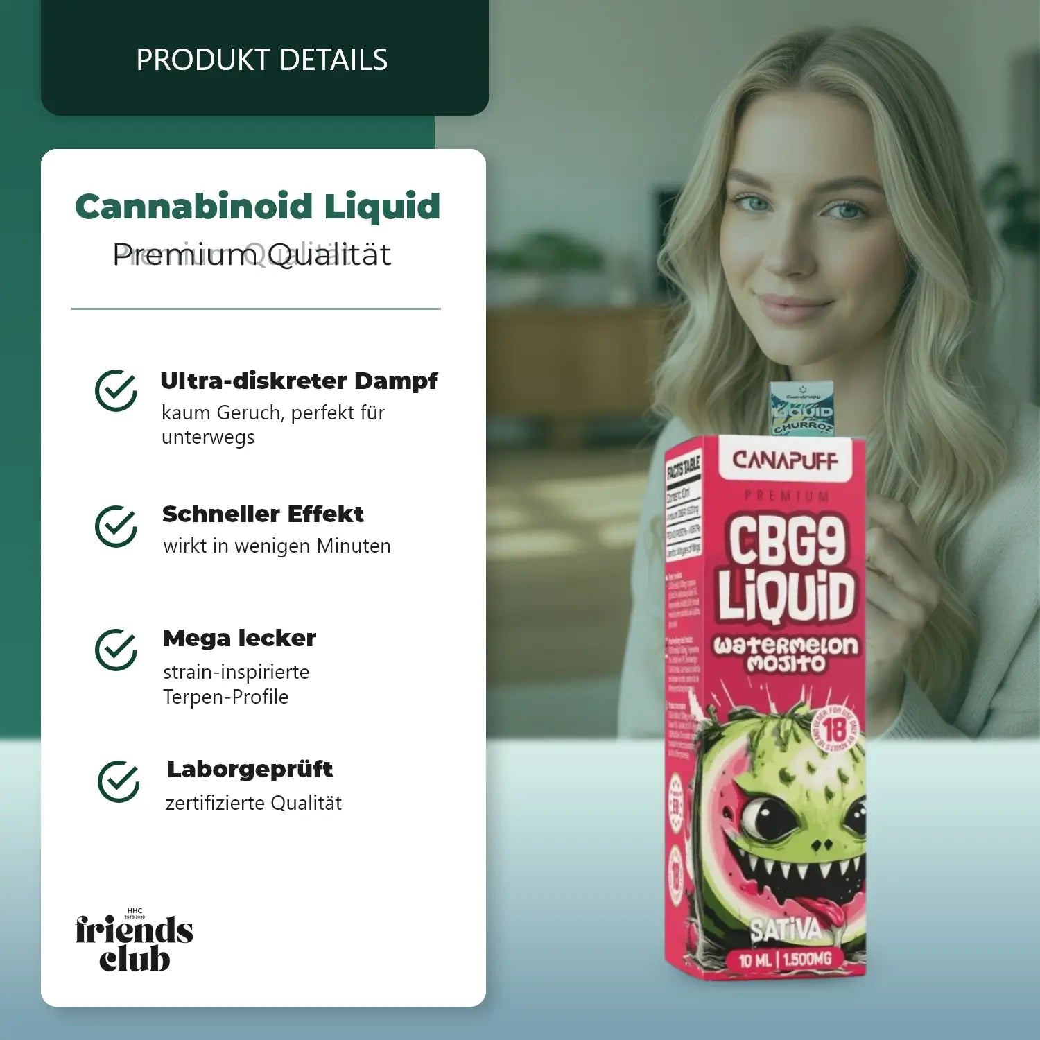 CBG9 Liquid 1,500mg - Watermelon Mojito 10ml-Smagro GmbH