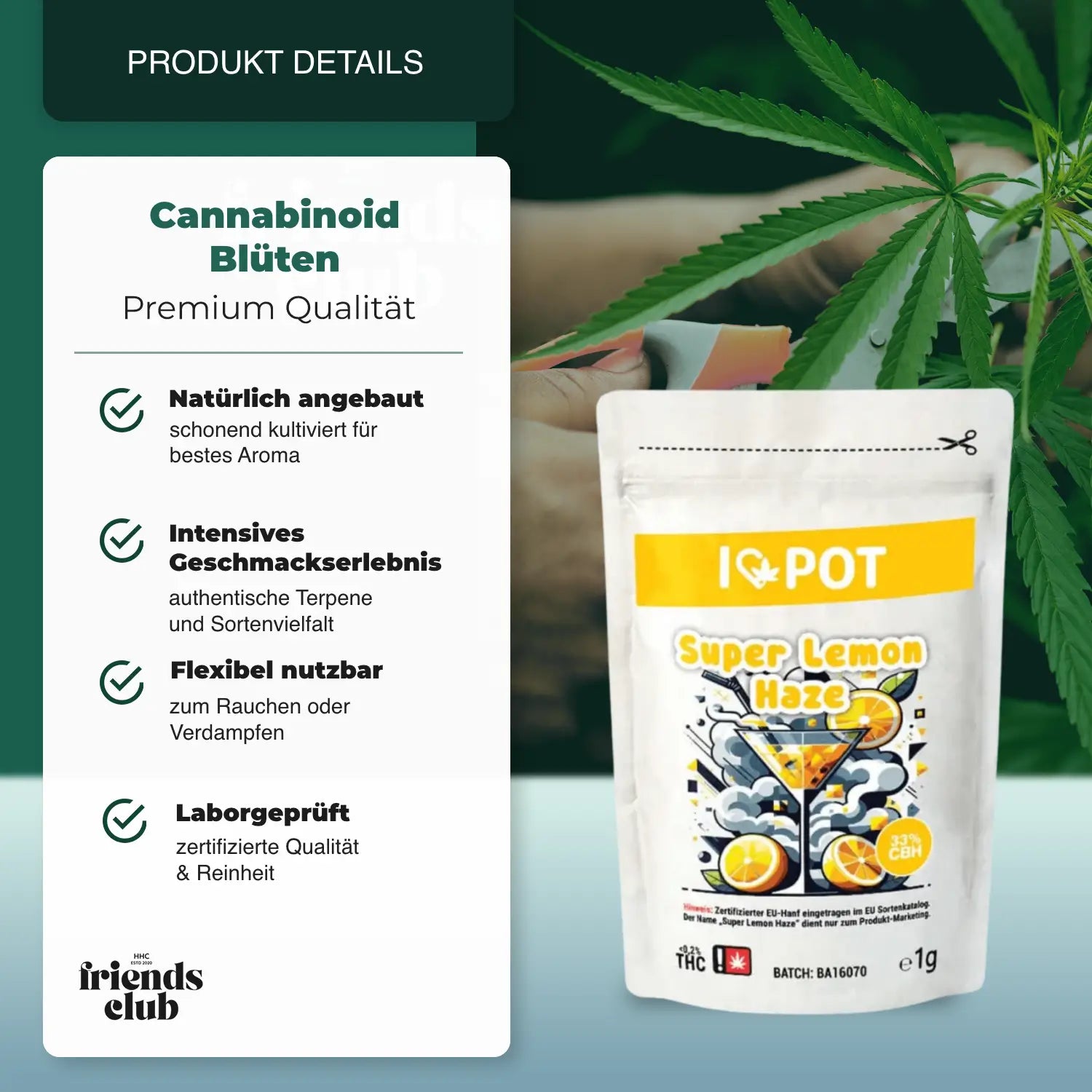 Flori CBH Super Lemon Haze 33% I♥Pot - hhcfriends