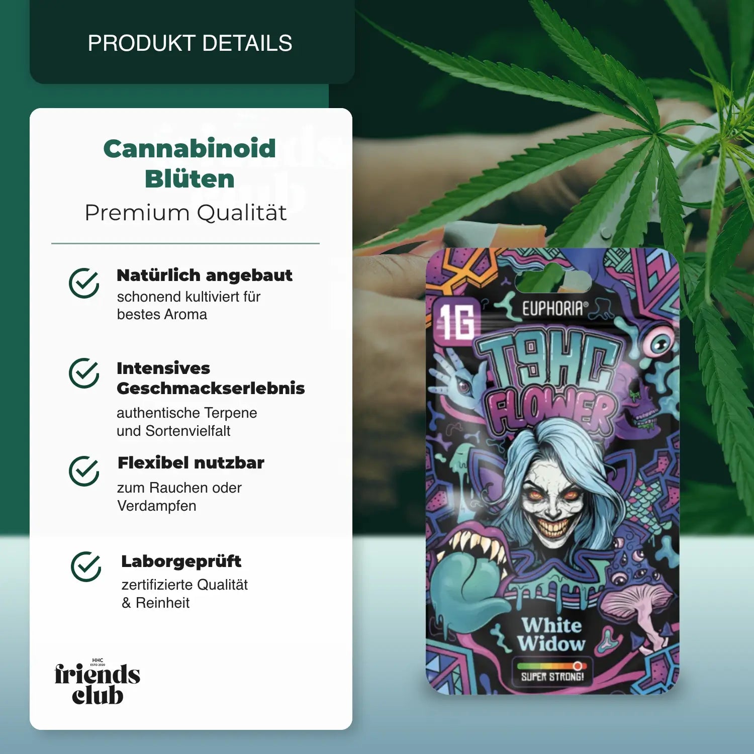 T9HC-Kwiaty – White Widow (1 g) - hhcfriends