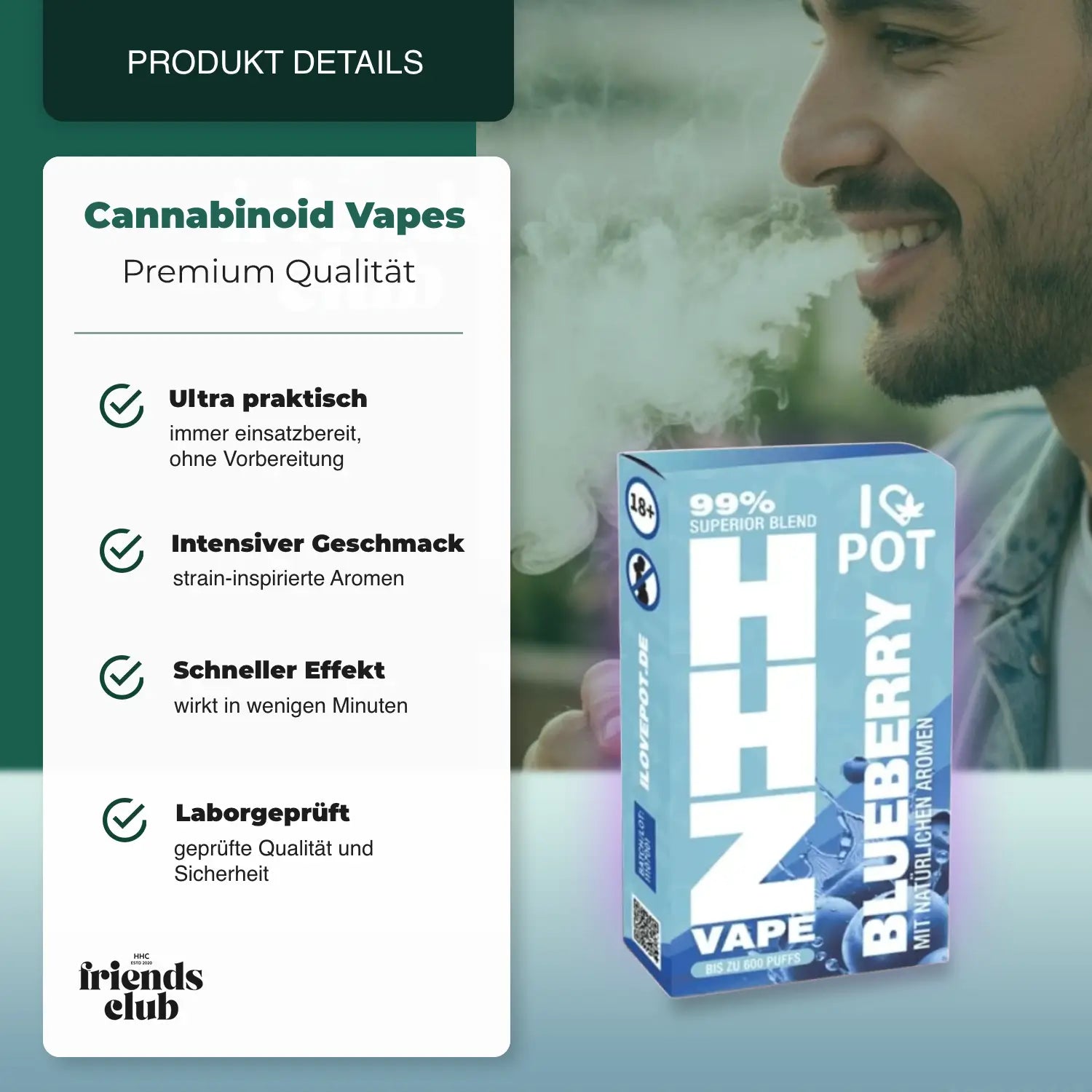 HHZ Vape Pen 95% - Blueberry - hhcfriends