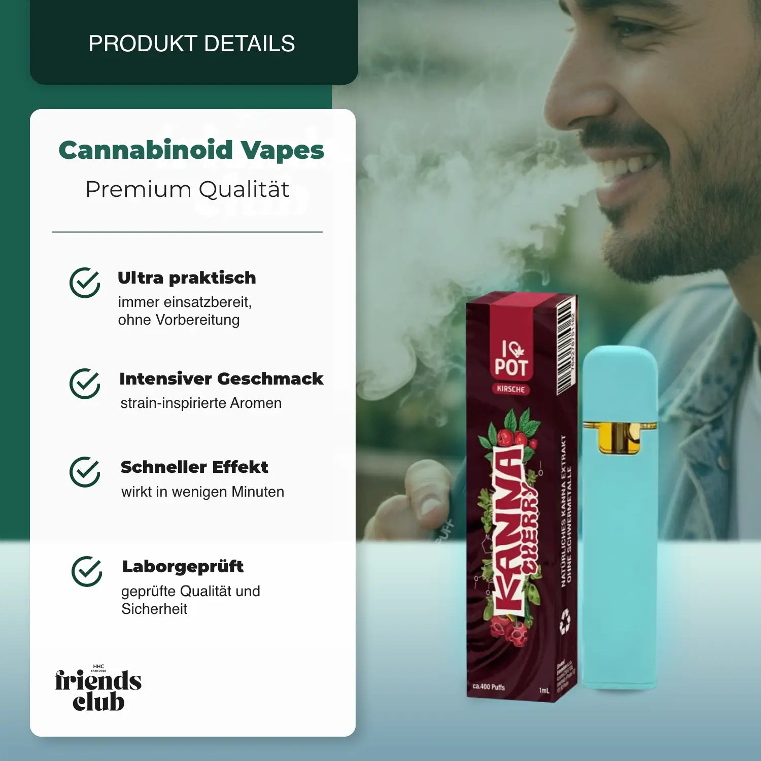 Kanna Vaper Cherry 1ml - I♡POT - hhcfriends