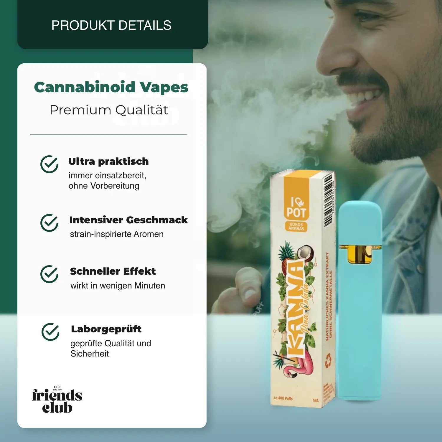 Kanna Vaper Piña Colada 1ml - I♡POT - hhcfriends