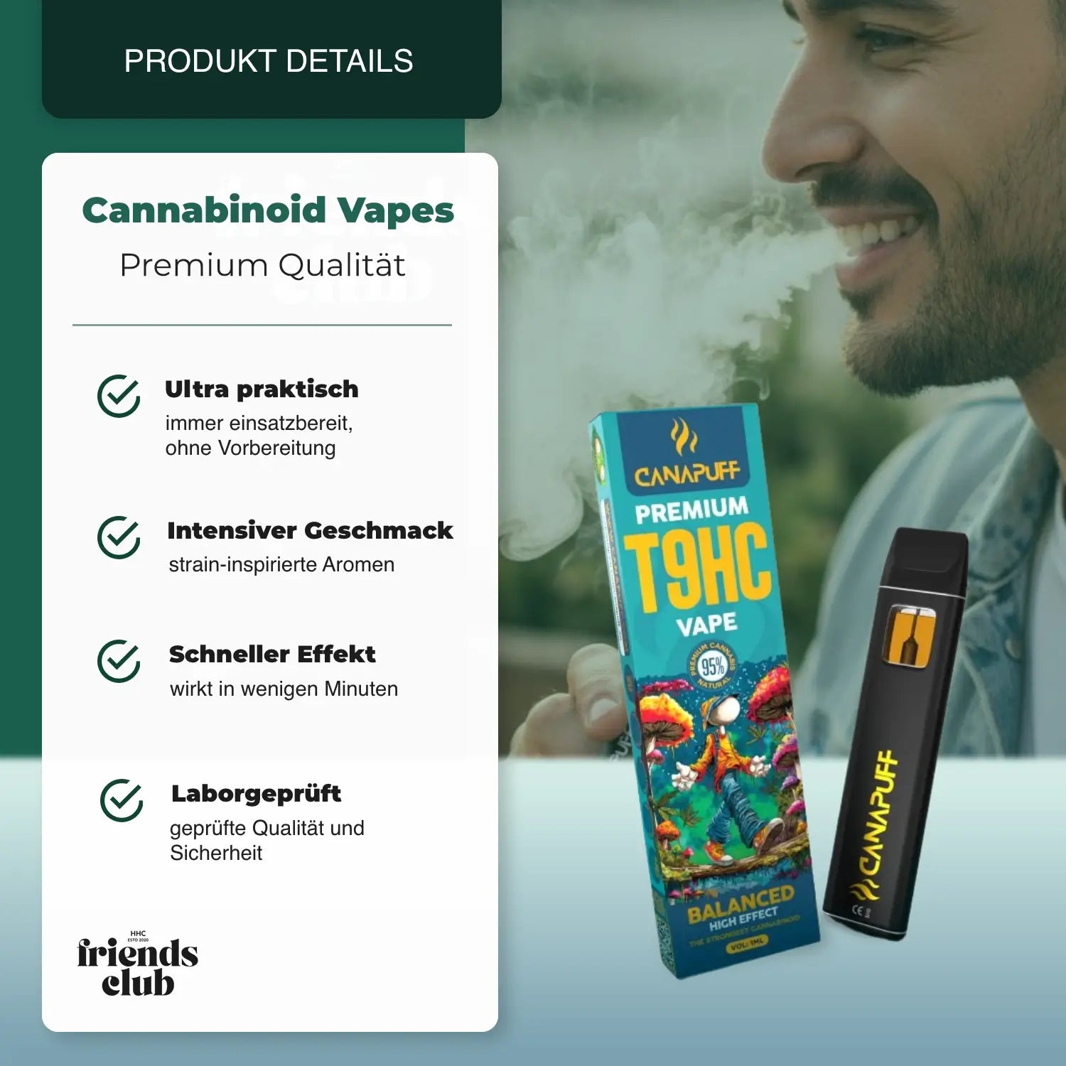 Vaper T9HC Balanced 95% 1ml - hhcfriends