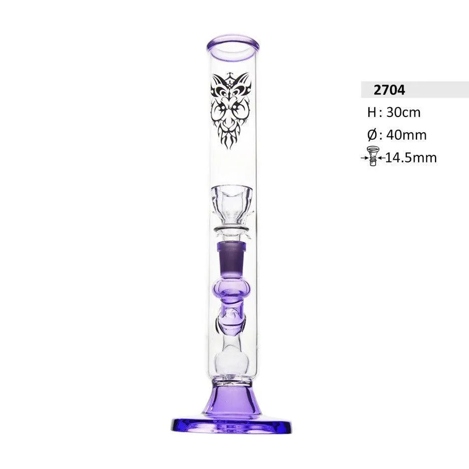 Glass bong mouthpiece purple Chillum and diffuser H: 30 cm