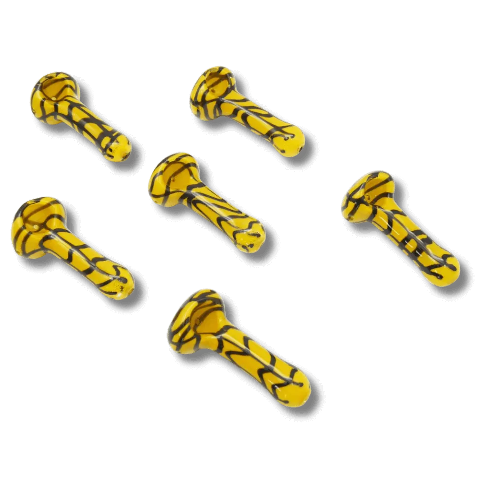 Szklana fajka do palenia – żółta z czarnym wzorem (1 sztuka) – Smagro GmbH