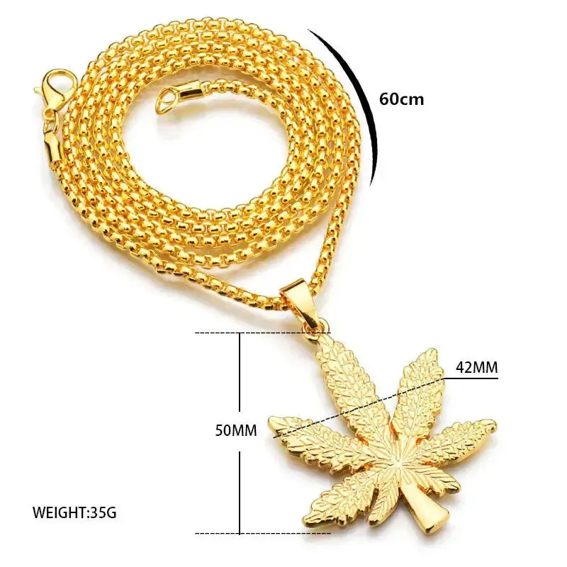 Chain with hemp leaf