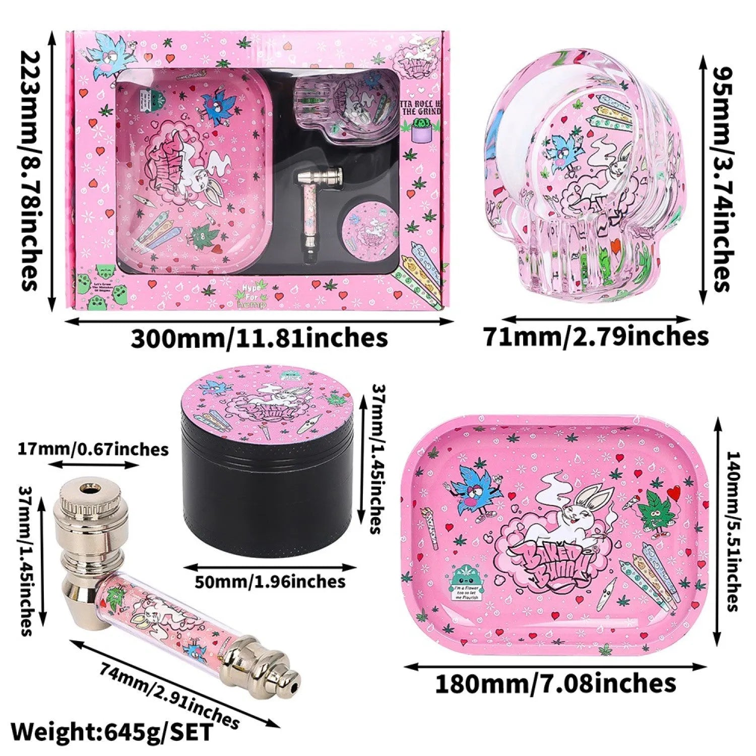 Metal Pipe SET 'Baked Bun' 4-piece.