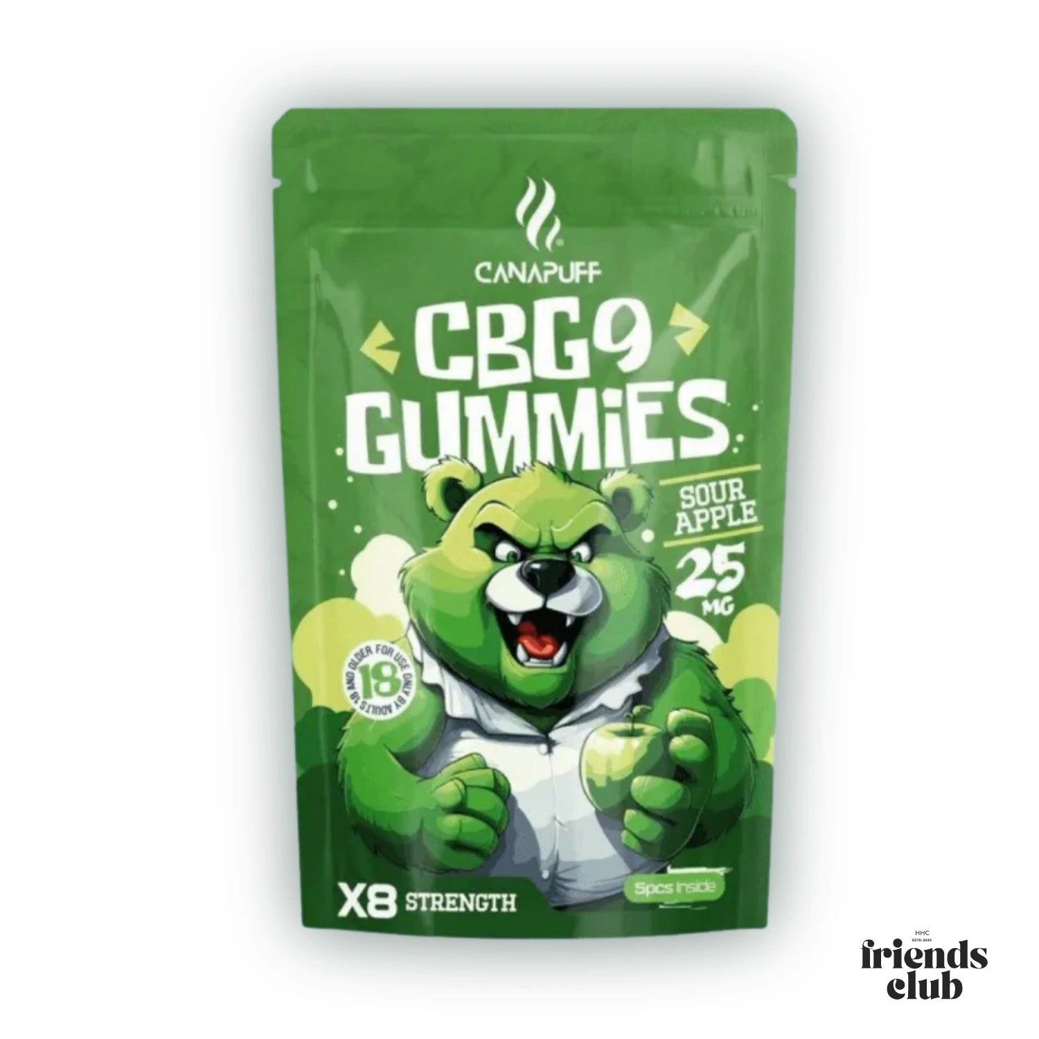 CBG9 Gummies Sour Apple 5 Pieces - hhcfriends