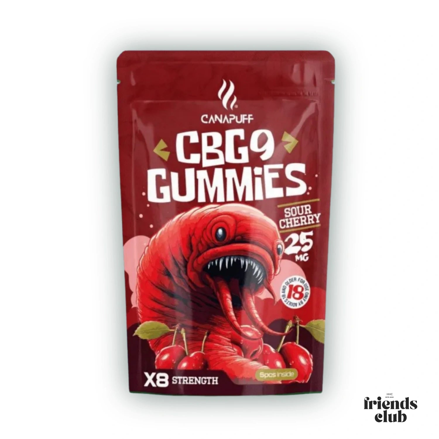 CBG9 Gummies Sour Cherry 5 Pieces - hhcfriends
