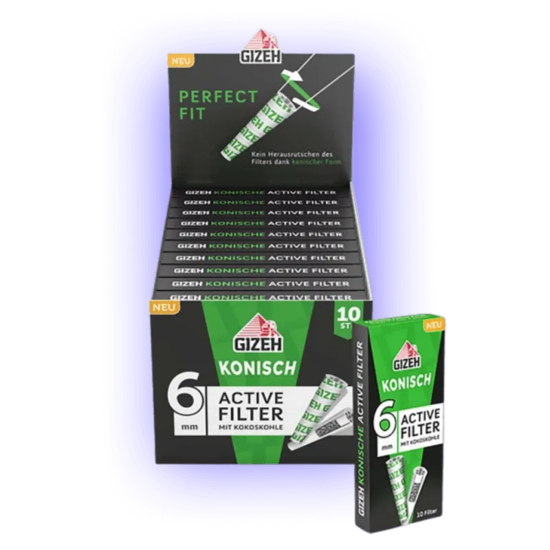 GIZEH Active Filter activated carbon filter conical 10 pieces