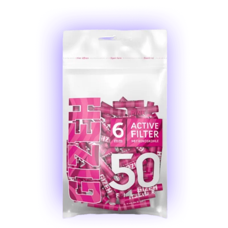GIZEH PINK Active Filter Slim 6mm 50 pieces