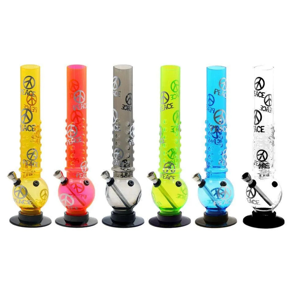 Acrylic bong with peace print 32cm