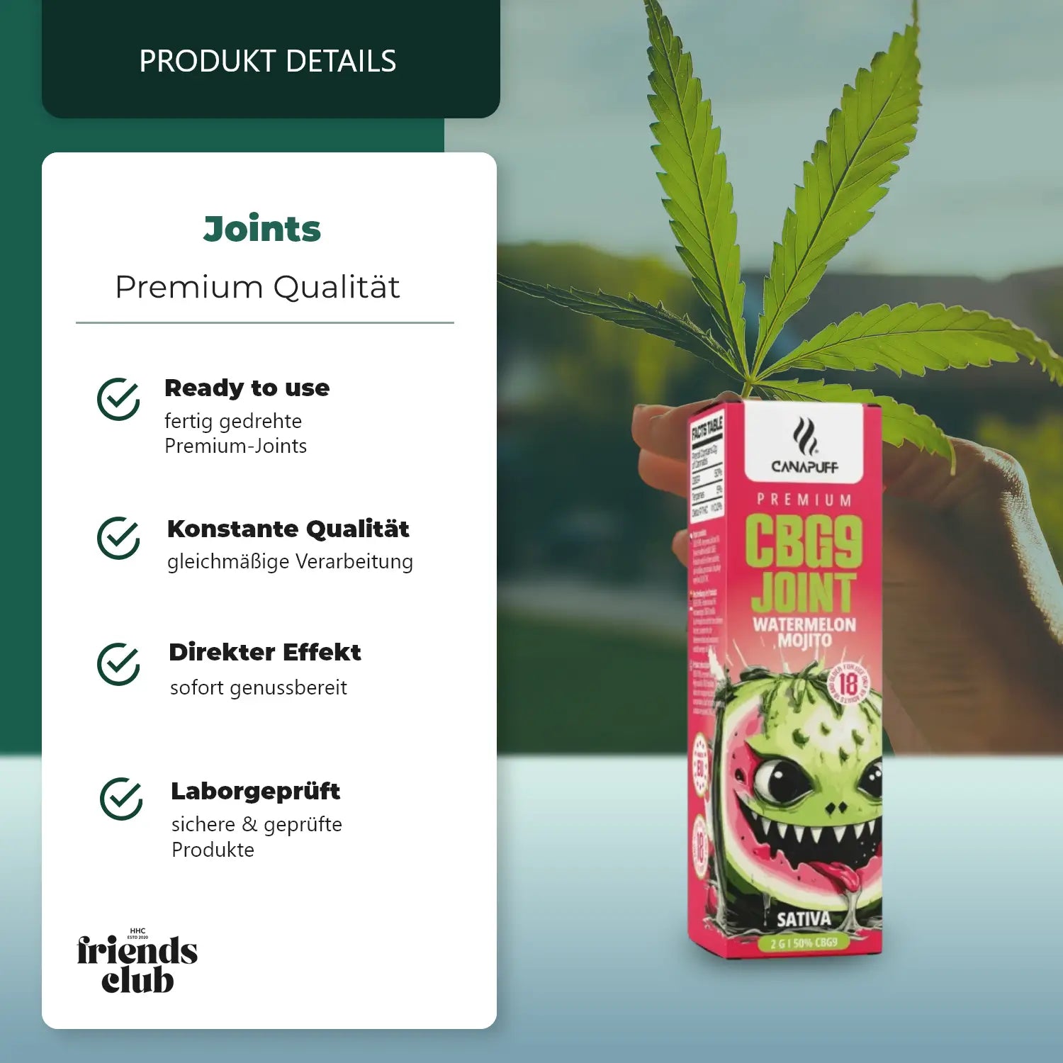 CBG9 Joint Watermelon Mojito 50% 2g-Smagro GmbH