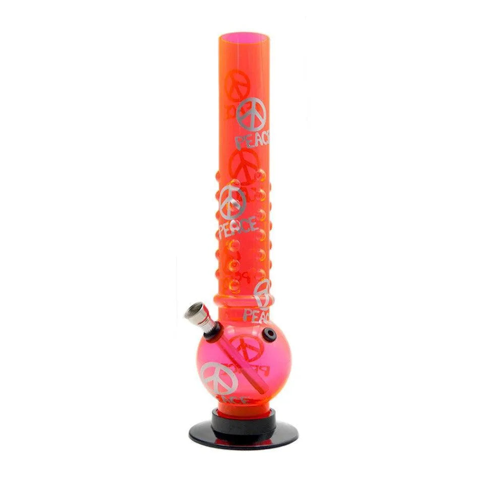 Acrylic bong with peace print 32cm