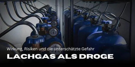 Podtlenek azotu jako narkotyk Zdjęcie butli z podtlenkiem azotu ustawionych w 2 rzędach