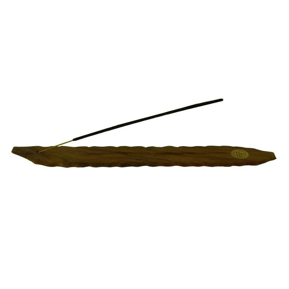 Suport din lemn pentru bețișoare parfumate în formă de frunză