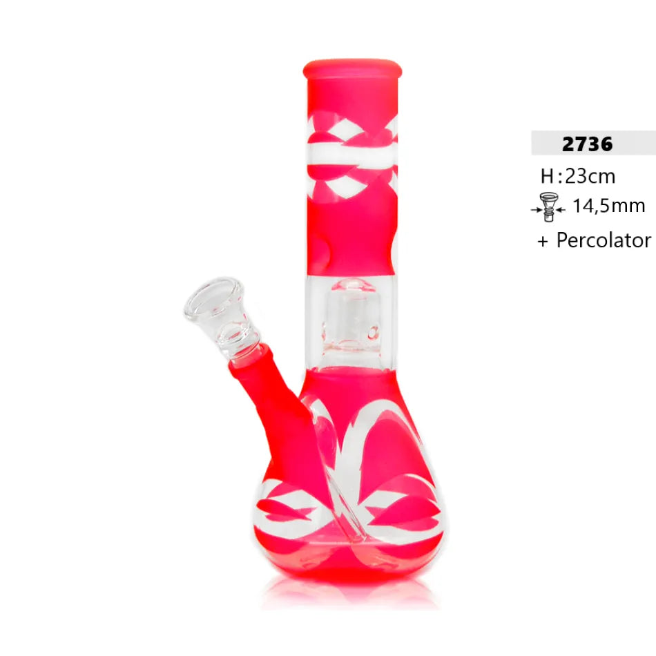 Glass bong with percolator 23cm