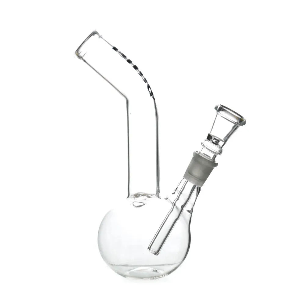 Bullet Glass Bong with Curved Mouthpiece H: 18cm