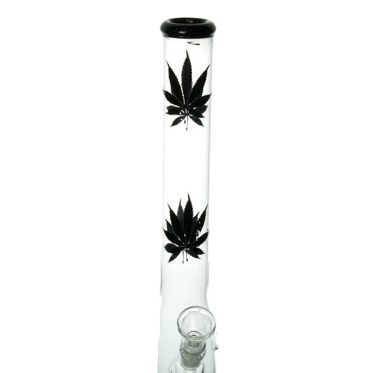 Bong din sticlă S-Form Black Leafs 42cm