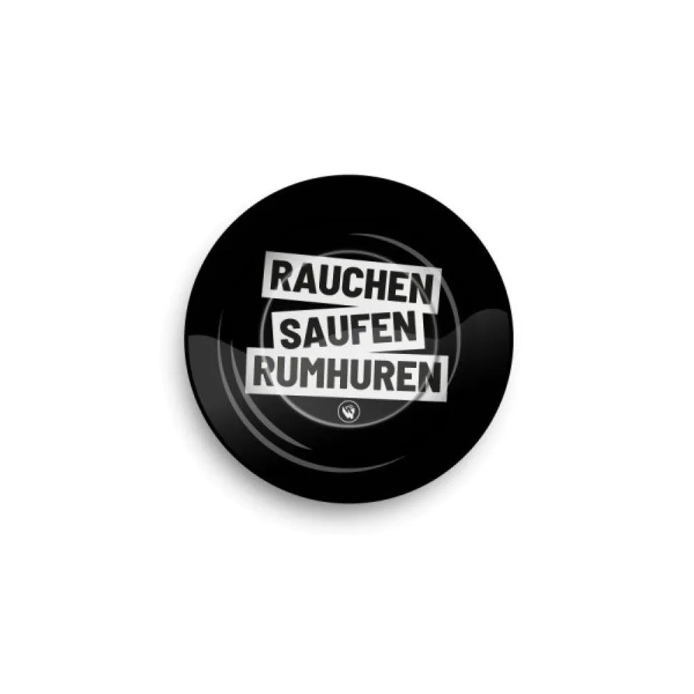 FIRE-FLOW™ Scrumieră metalică Rauchen Saufen Rumhuren, Ø: 14 cm