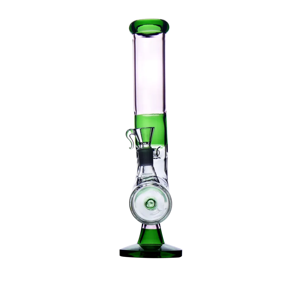 Bong de vidro Verde/Rosa com base 35cm
