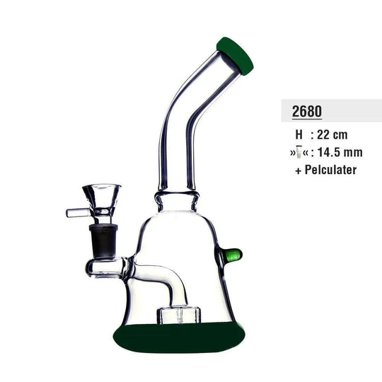 Bong din sticlă curbat 22cm