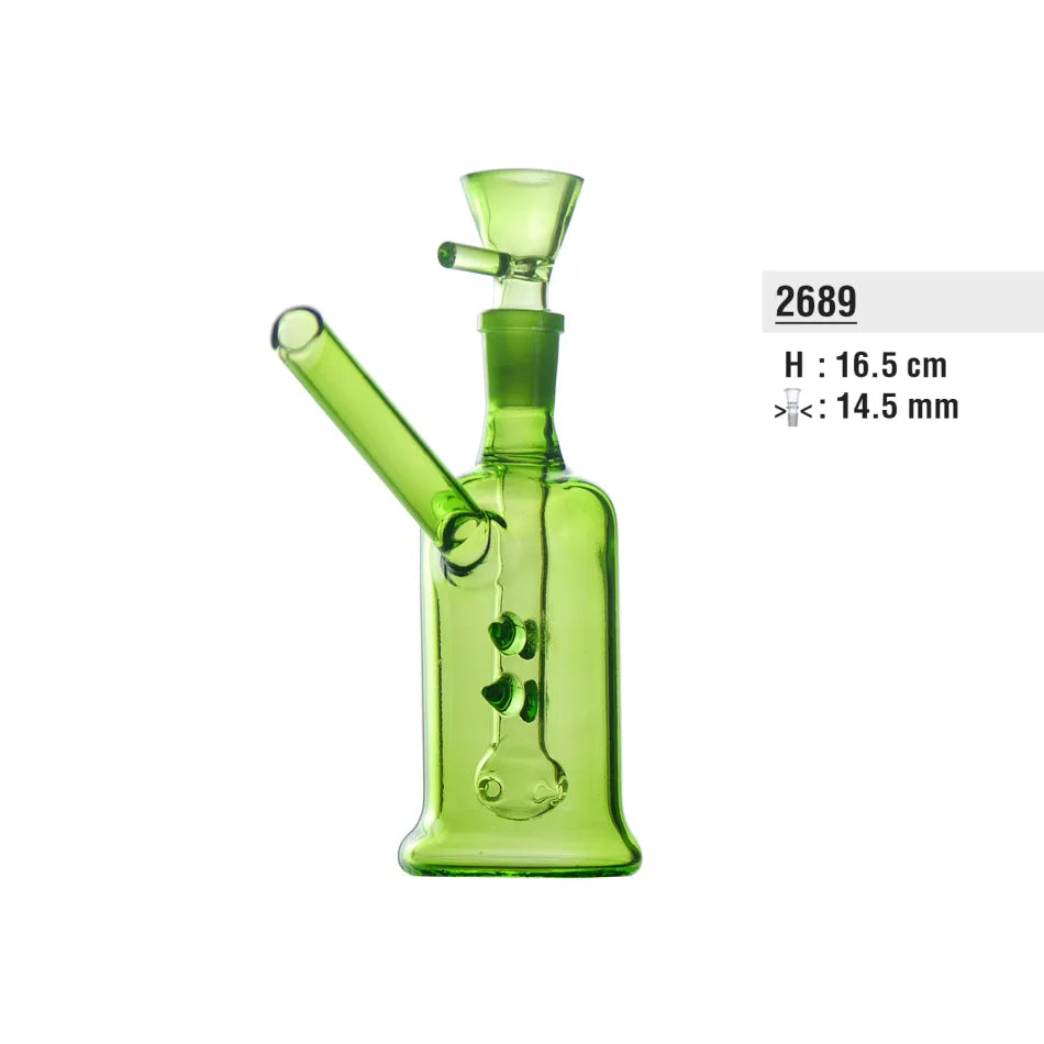 Glass Bong Green 16.5cm with Spike