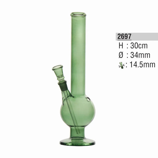 Bong din sticlă sferic 30cm Verde metalizat