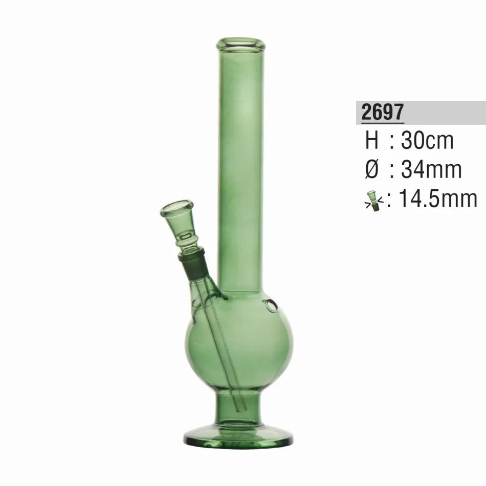 Glass Bong Sphere 30cm Green Metallic