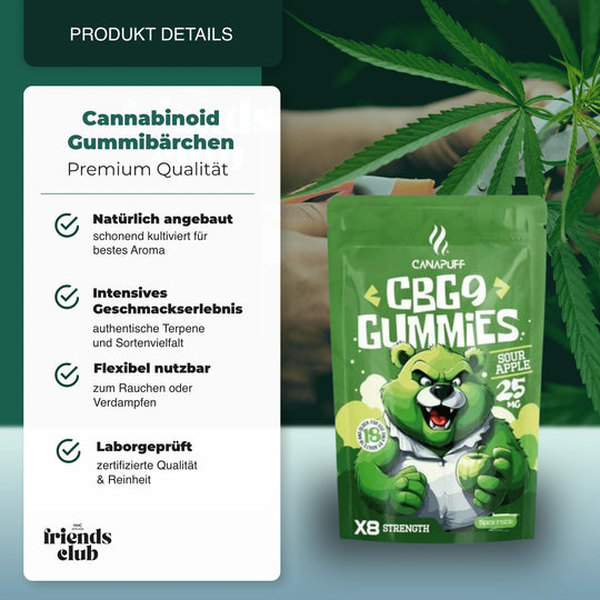 CBG9 Gummies Măr Acru 5 Bucăți