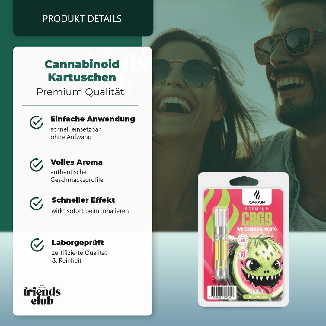 CBG9 Cartridge Watermelon Mojito 79% 1ml-Smagro GmbH