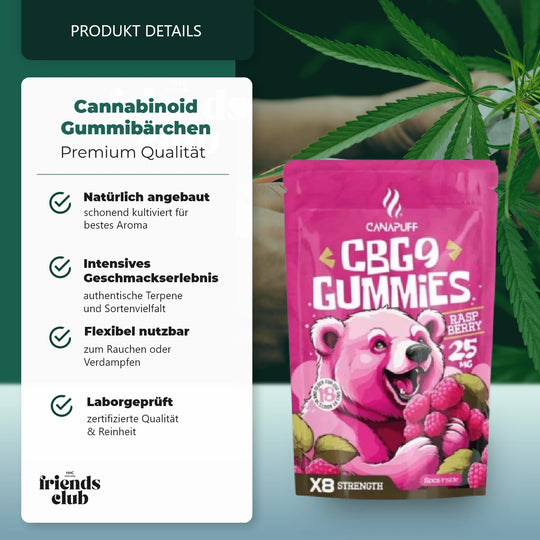 CBG9 Gummies Zmeură 5 bucăți