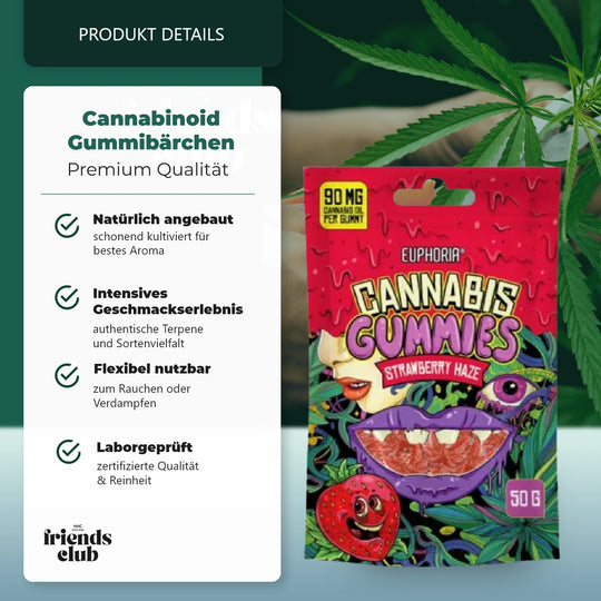 Gummies Euphoria Canabis Strawberry Haze (50g)