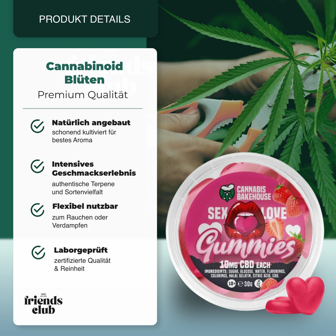 CBD SEX/LOVE ŻELKI - TRUSKAWKA (30G) - hhcfriends