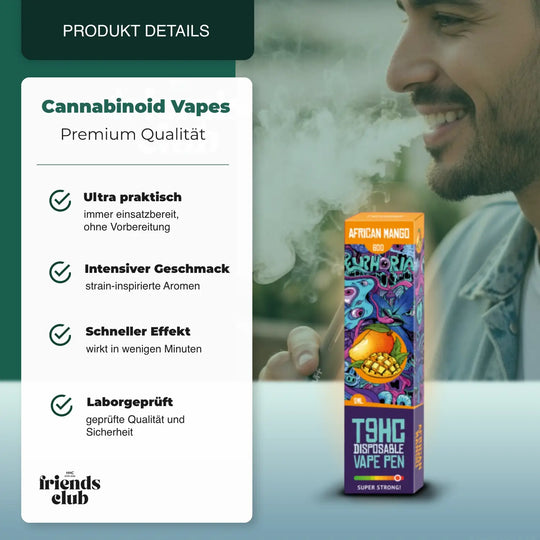 T9HC Vape Pen de unică folosință – African Mango (2 ml) - hhcfriends