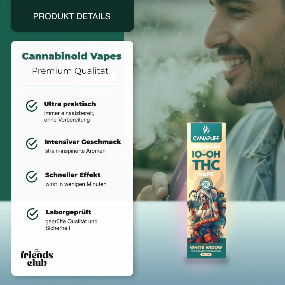 10-OH-T Vape White Widow 95% 1ml - hhcfriends