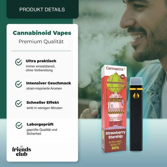 8-OH-H Vaper Strawberry Starship 90% 1ml - hhcfriends