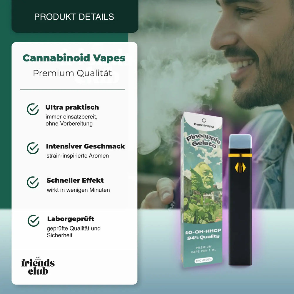 Vape Pen 10-OH-P Pineapple Gelato 94% 1ml - hhcfriends