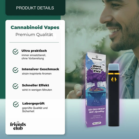 10-OH-P Vaporizator Black Cherry Fizz 94% 2ml - hhcfriends