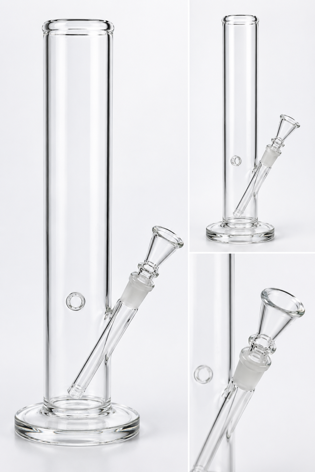 las Bong 40 cm – Klare Straight Tube mit Kickloch