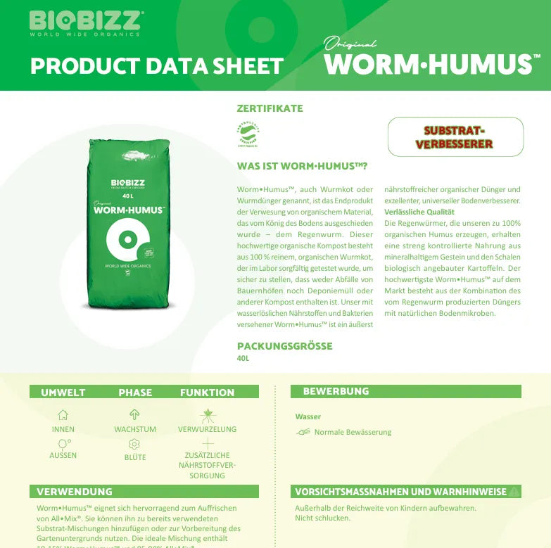 Bio Bizz Vermicompost 40L-Smagro GmbH
