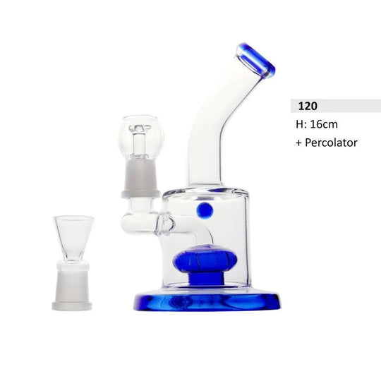 Bong din sticlă cu ulei și percolator, 16 cm