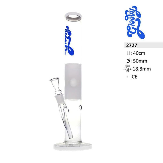 Szklane bongo cylindryczne – 40 cm