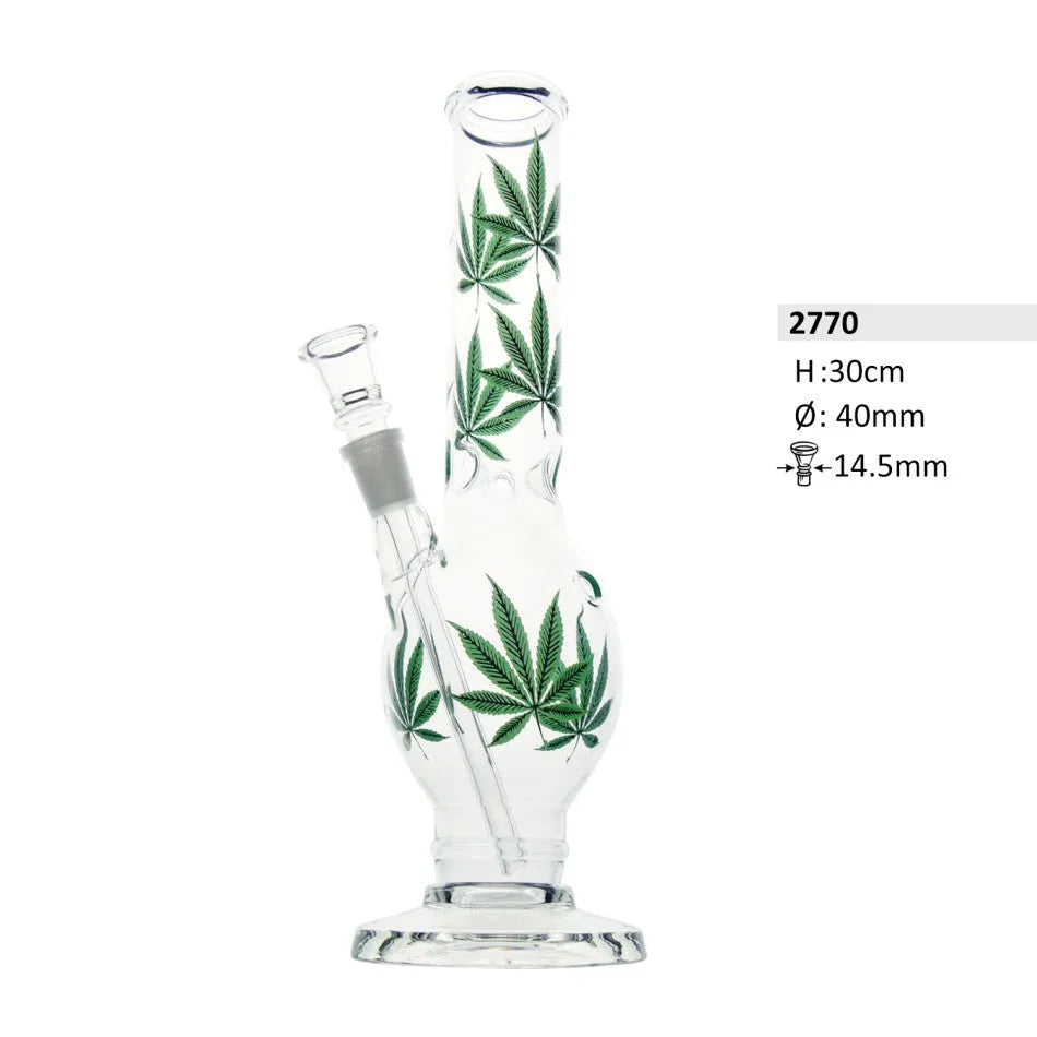 Bong din sticlă cu design frunză – 30 cm-Smagro GmbH